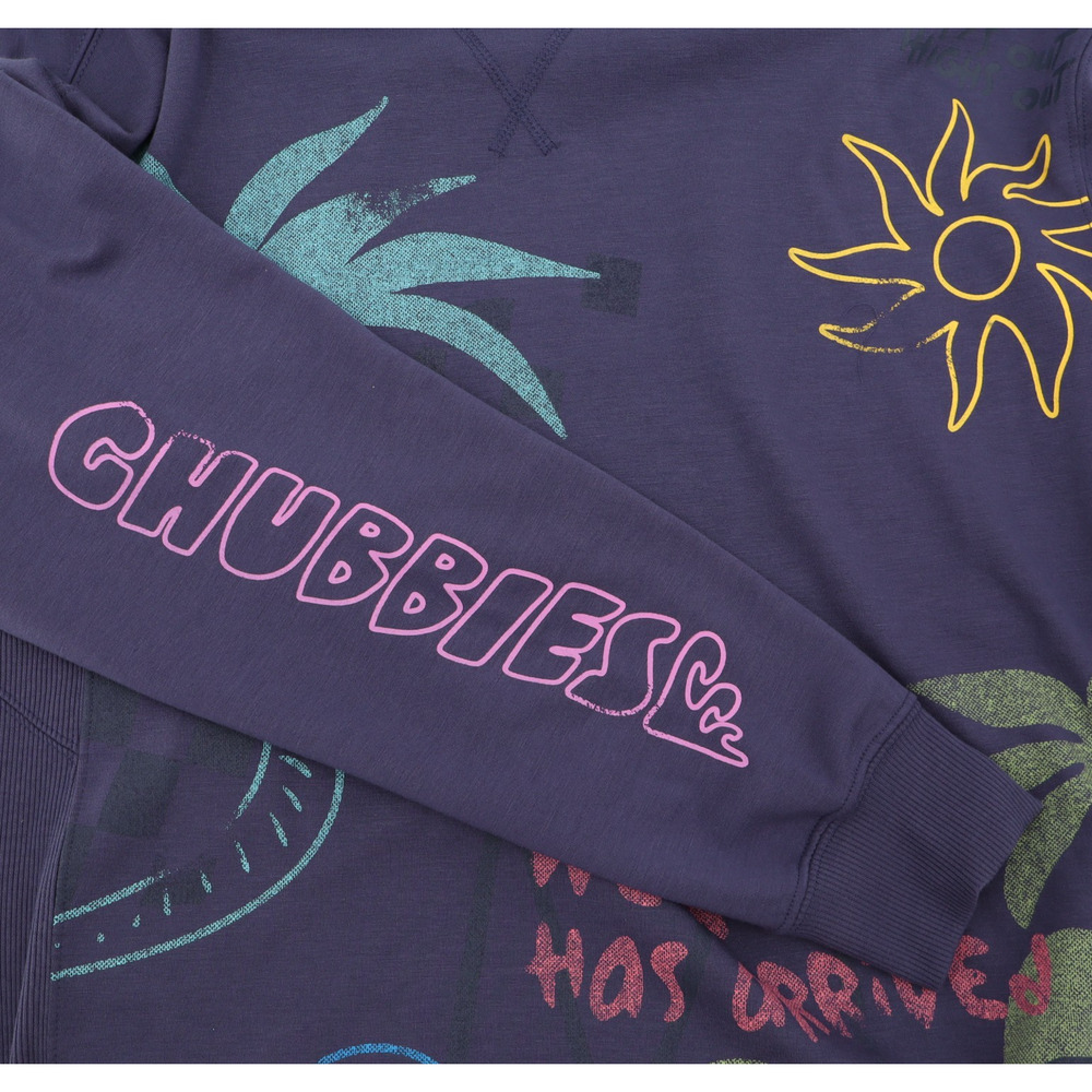 Chubbies NWT Men's Sz M Sky’s Out Thighs Out Blue Oversized Sweatshirt - Picture 4 of 9